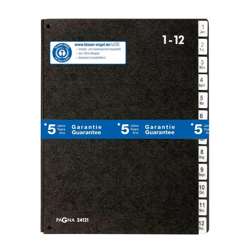 PAGNA Pultordner 1-12, Jan.-Dez. - schwarz
