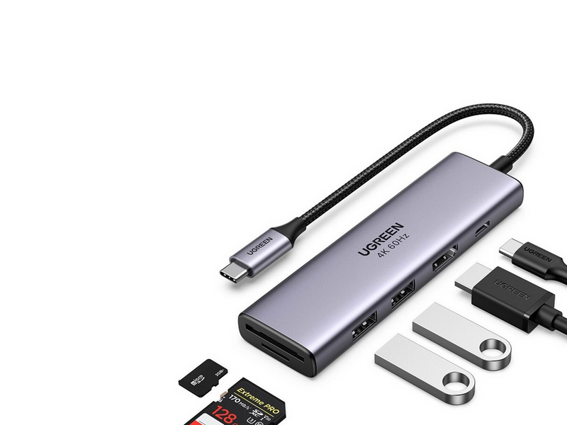 UGREEN 6-in-1 USB-C Multifunction Adapter with PD Charging