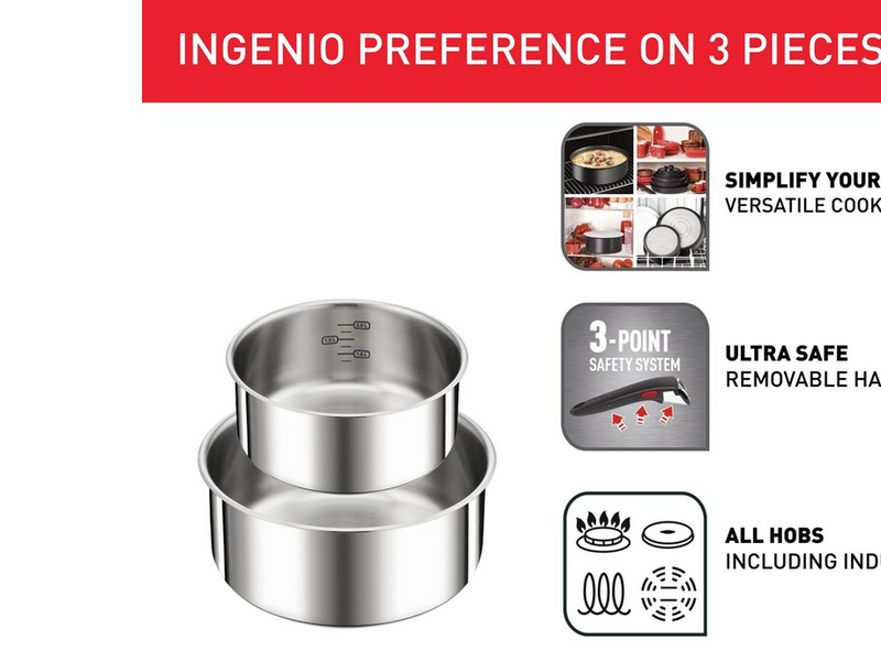 Tefal Ingenio Preference ON Kochtopf-Set - 3-teilig