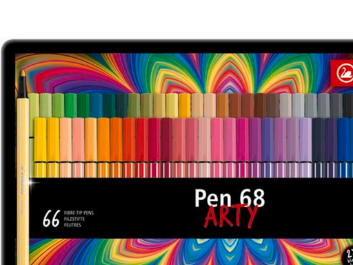 STABILO Pen 68 Arty metal tin of 66 colors