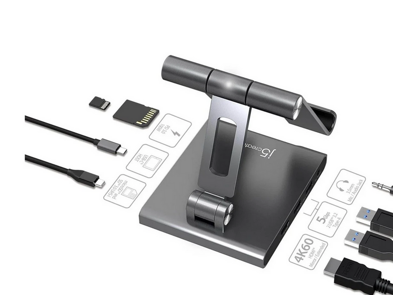 j5create JTS224-N - Multi-Angle Stand with Docking Station for iPad Pro