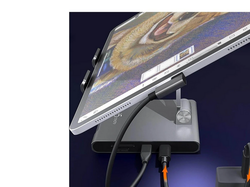 j5create JTS224-N - Multi-Angle Stand with Docking Station for iPad Pro