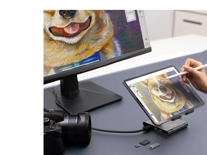 j5create JTS224-N - Multi-Angle Stand with Docking Station for iPad Pro