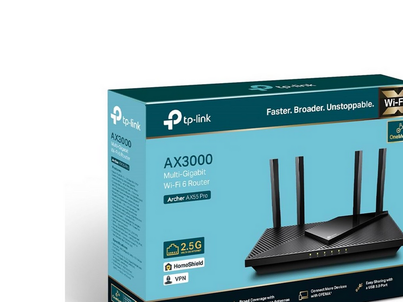 TP-Link Archer AX55 Pro AX3000 Multi-Gigabit Wi-Fi 6 Router with 2.5G Port - Wireless router Wi-Fi 6