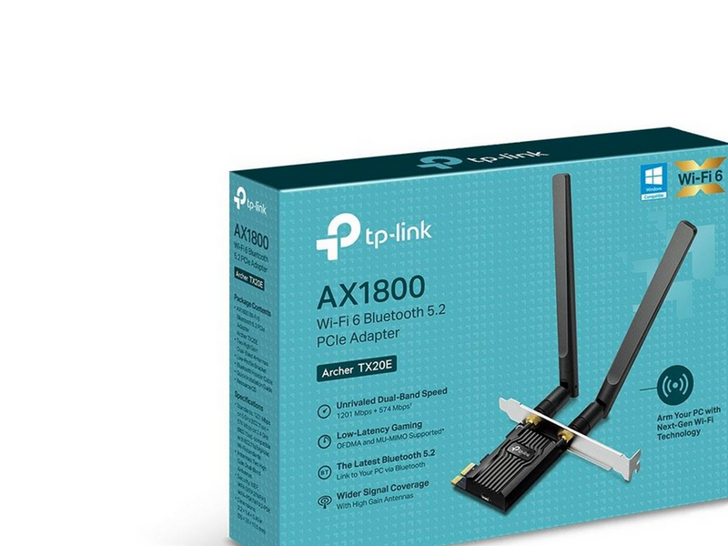 TP-Link Archer TX20E AX1800 Wi-Fi 6 Bluetooth 5.2 PCIe Adapter