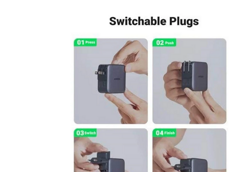 UGREEN Nexode GaN 65W Travel Adapter (US/UK/EU)