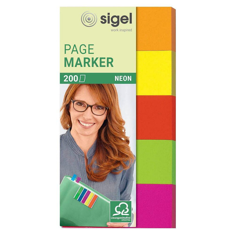 sigel NEON Haftmarker farbsortiert - 5x 40 Streifen