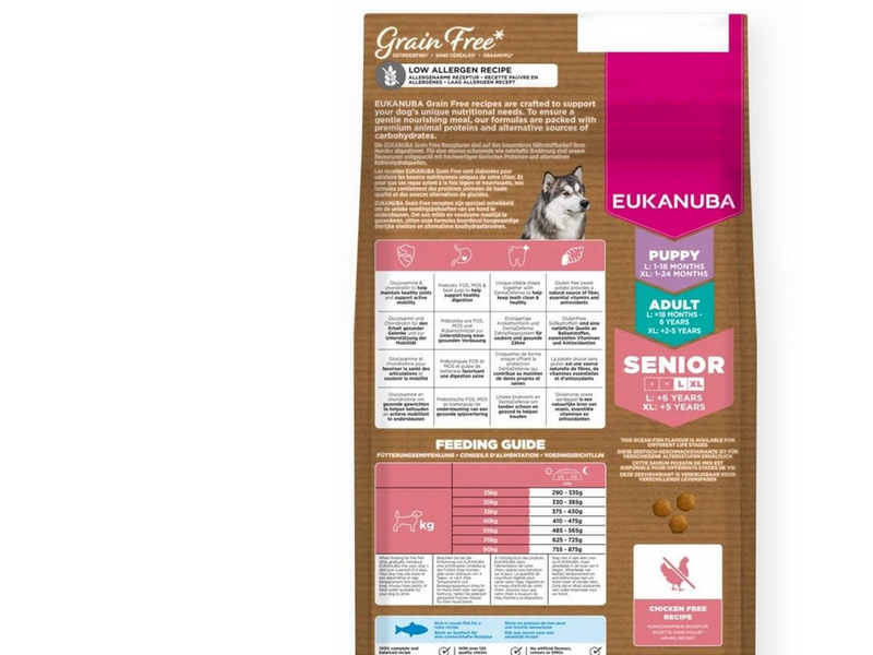 Eukanuba Grain Free Senior Large Breed Ocean Fish 12 kg