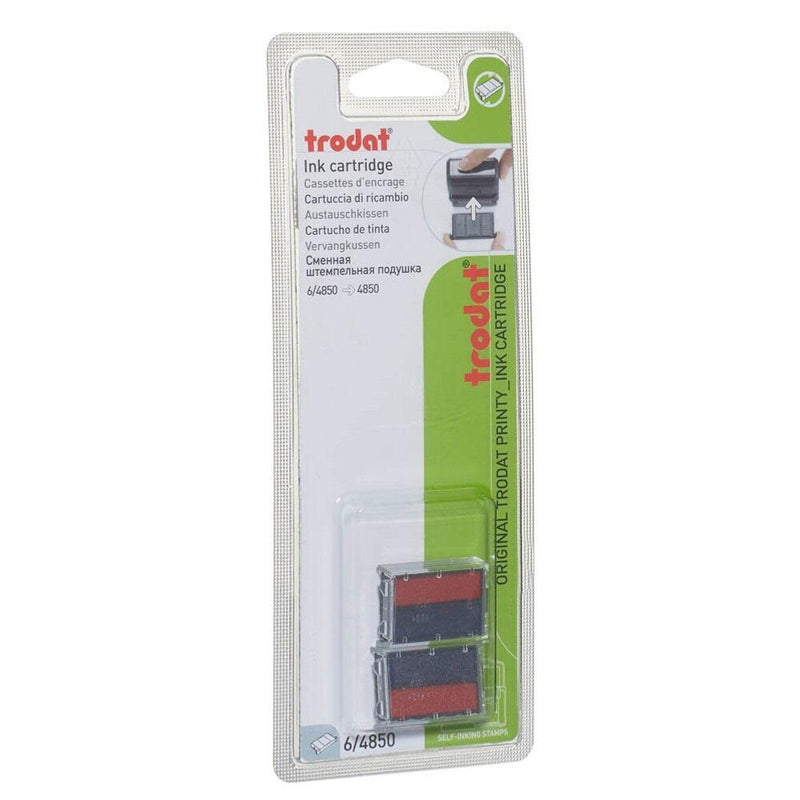 trodat Ersatzstempelkissen 6/4850 2,5 x 0,5 cm blau/rot - 2 Stück