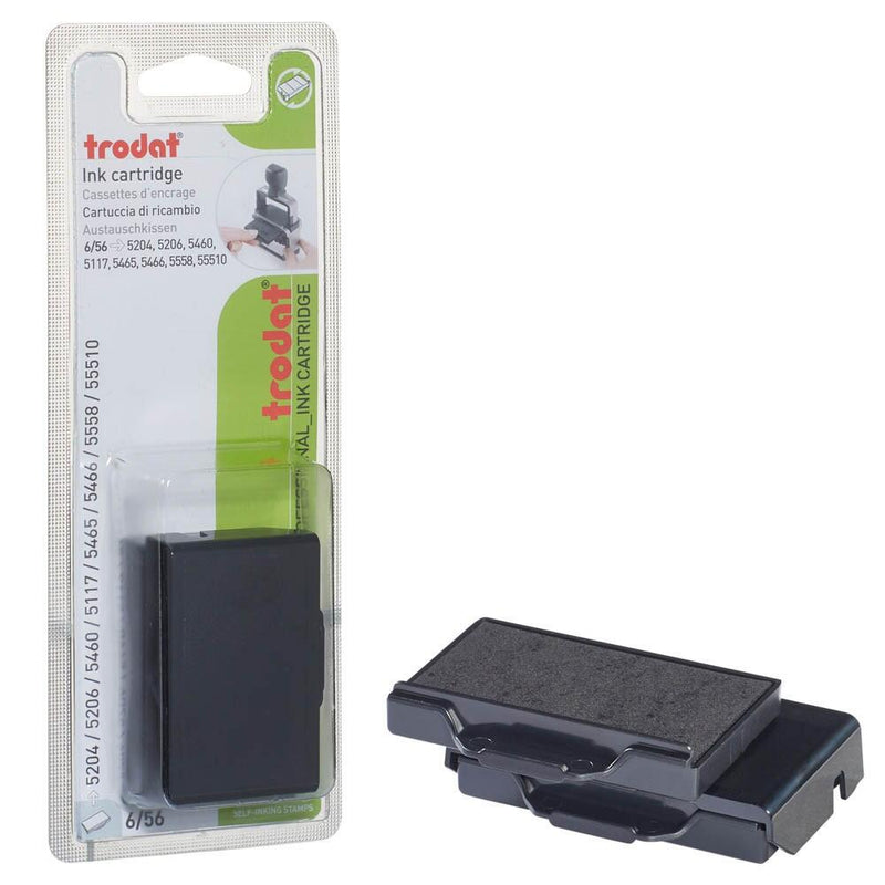 trodat 5,6 x 3,3 cm Ersatzstempelkissen 6/56 schwarz - 2 Stück