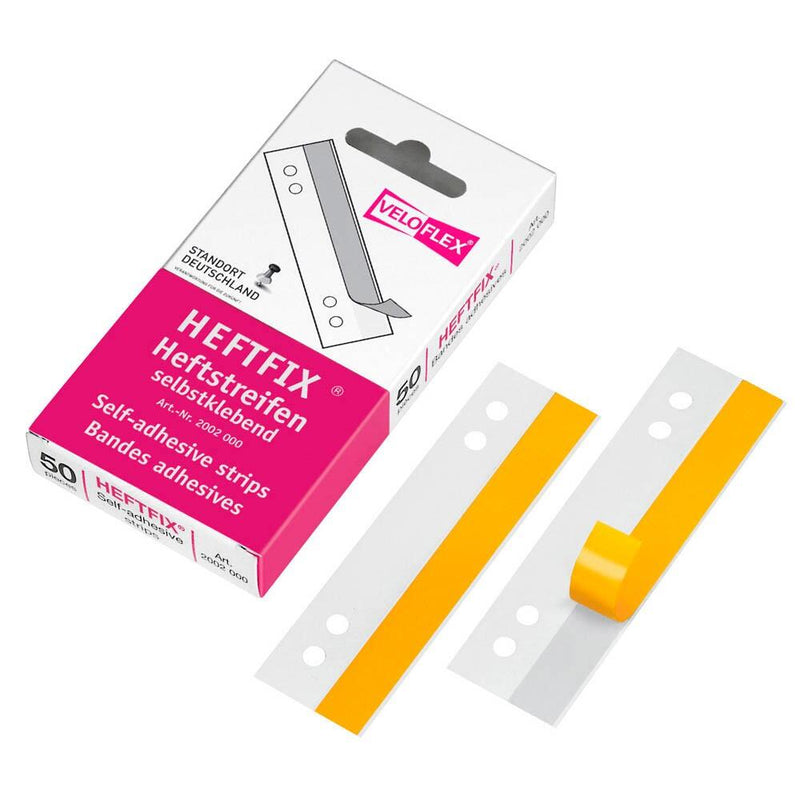VELOFLEX Heftstreifen, selbstklebend HEFTFIX transparent Kunststoff - 50 Stück