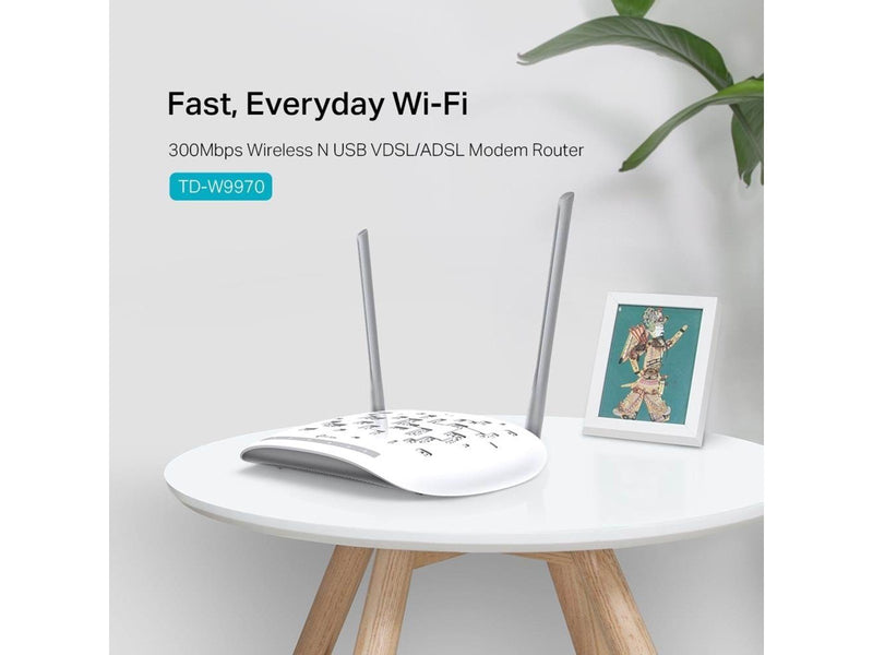 TP-Link TD-W9970 300Mbps Wireless N USB VDSL/ADSL Modem Router - Wireless router N Standard - 802.11n