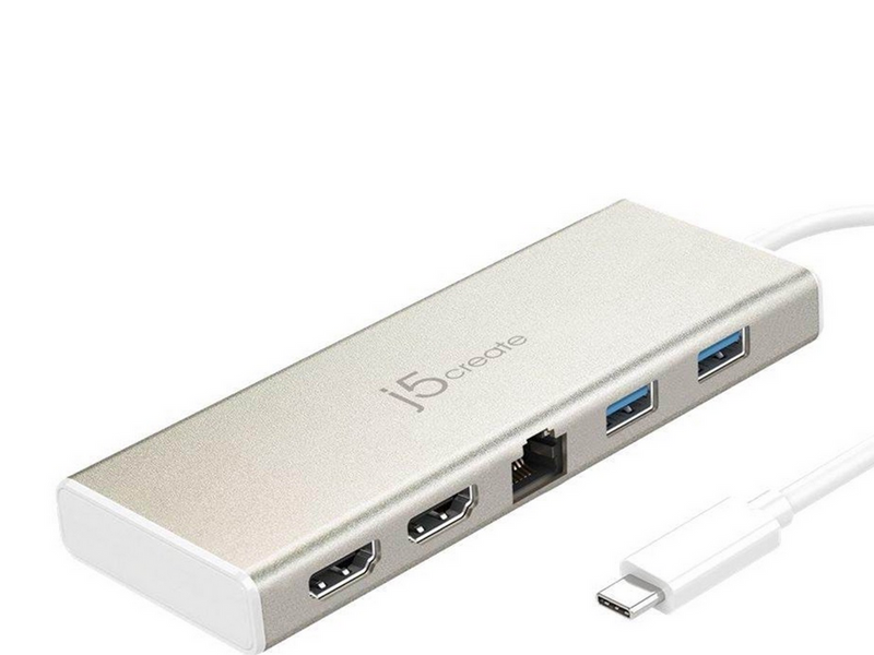 j5create USB Type-C Dual HDMI Mini Dock (with Ethernet and PD)