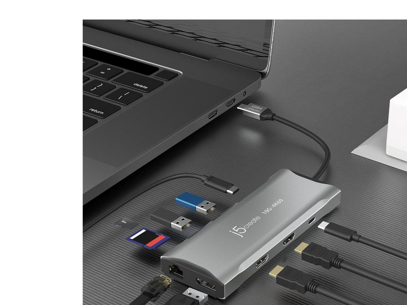j5create 11-in-1 USB-C Triple-Monitor Dock (with Ethernet and 100W PD)