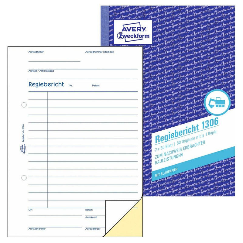 AVERY Zweckform Regiebericht Formularbuch - 1306