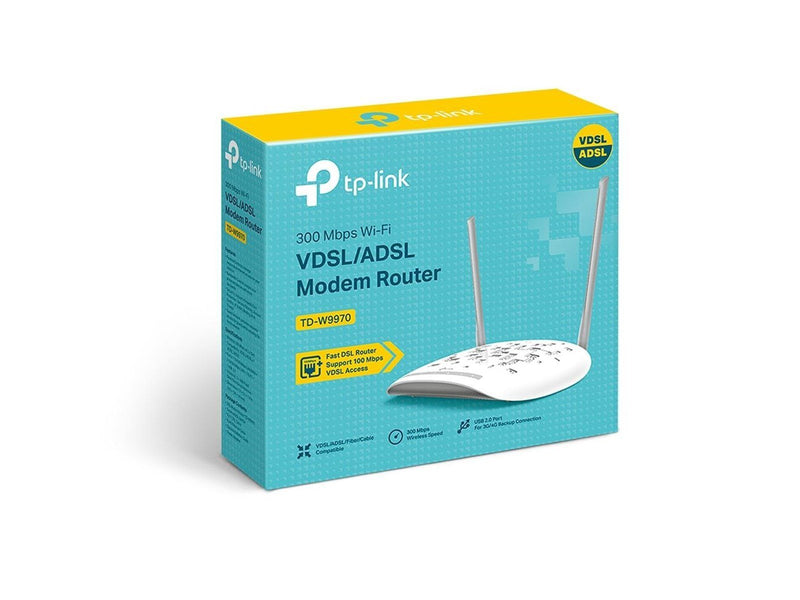 TP-Link TD-W9970 300Mbps Wireless N USB VDSL/ADSL Modem Router - Wireless router N Standard - 802.11n