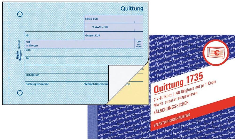 AVERY Zweckform Quittung 1735