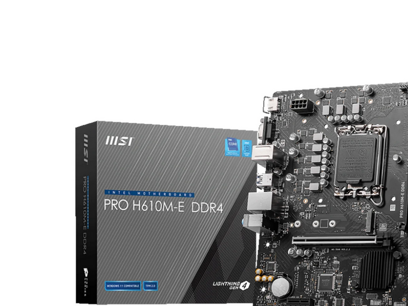 MSI PRO H610M-E DDR4 Mainboard - Intel H610 - Intel LGA1700 - DDR4 RAM - Micro-ATX