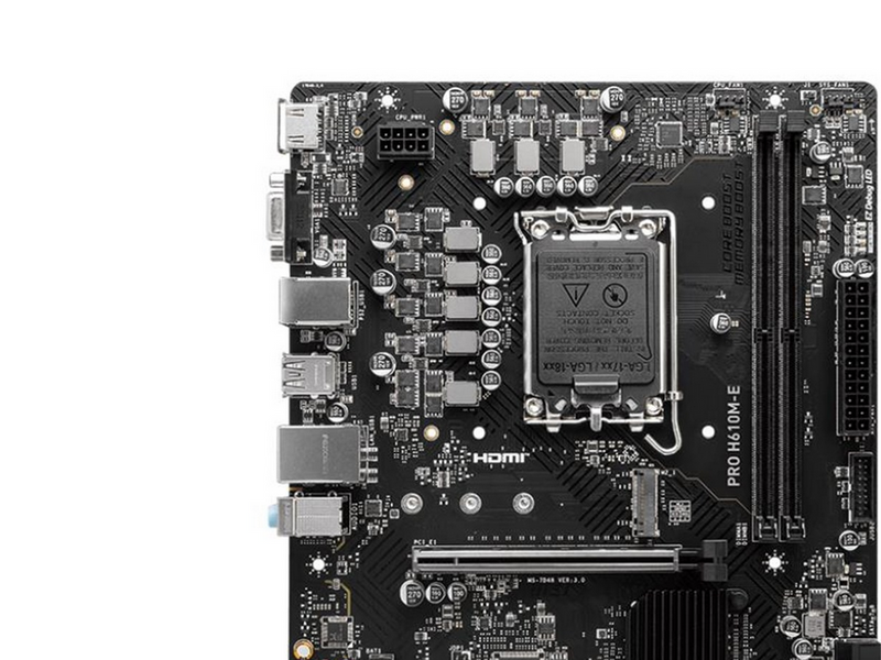 MSI PRO H610M-E DDR4 Mainboard - Intel H610 - Intel LGA1700 - DDR4 RAM - Micro-ATX