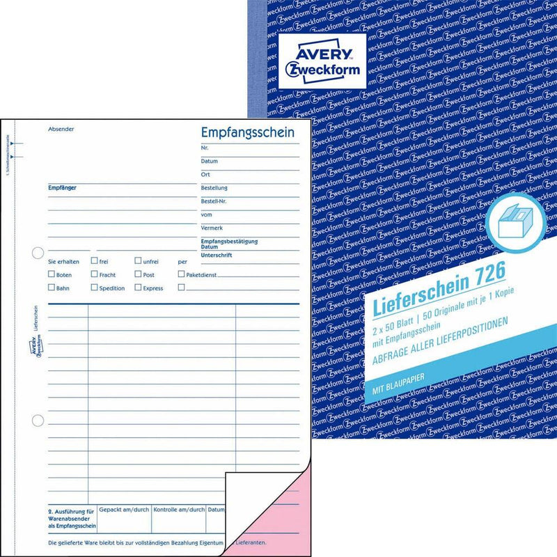 AVERY Zweckform Lieferschein mit Empfangsschein 726