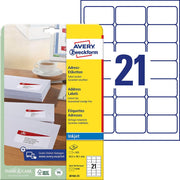 AVERY Zweckform Adressetiketten J8160-25 weiß 63,5 x 38,1 mm - 525 Stück