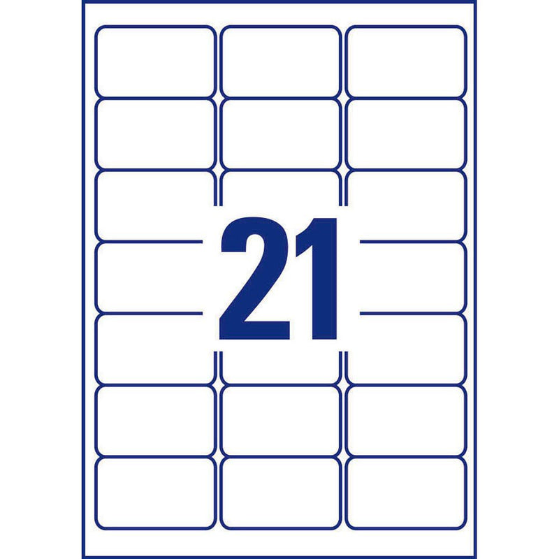 AVERY Zweckform Etiketten L6023REV-25 weiß 63,5 x 38,1 mm - 630 Stück