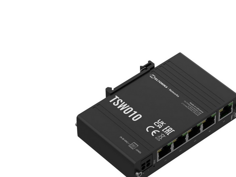 Teltonika TSW010 DIN Rail Ethernet Switch 5-Port 10/100Mbps