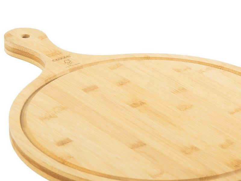cozze ®Pizzaschneidbrett m/Griff Ø350x20 mm.
