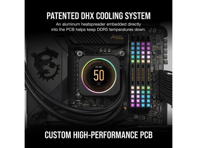 Corsair Dominator Platinum RGB DDR5-5200 - 32GB - CL40 - Dual Channel (2 pcs) - Intel XMP - Schwarz mit RGB
