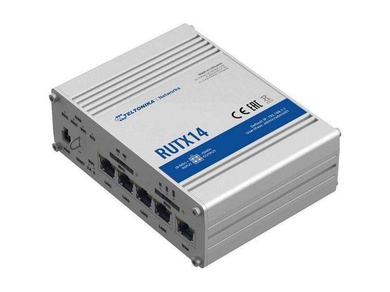 Teltonika RUTX14 4G LTE CAT12 Industrial Cellular Router - Wireless router 802.11a/b/g/n/Wi-Fi 5 Wave 2