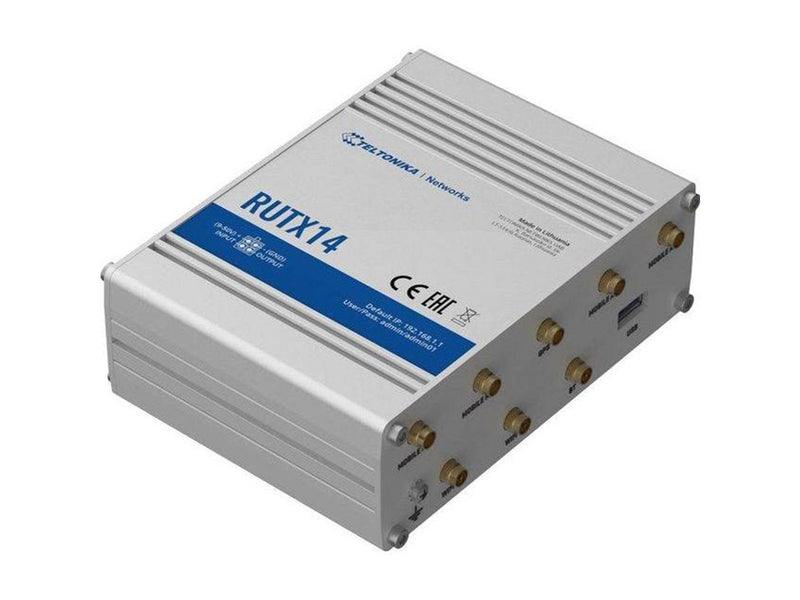 Teltonika RUTX14 4G LTE CAT12 Industrial Cellular Router - Wireless router 802.11a/b/g/n/Wi-Fi 5 Wave 2