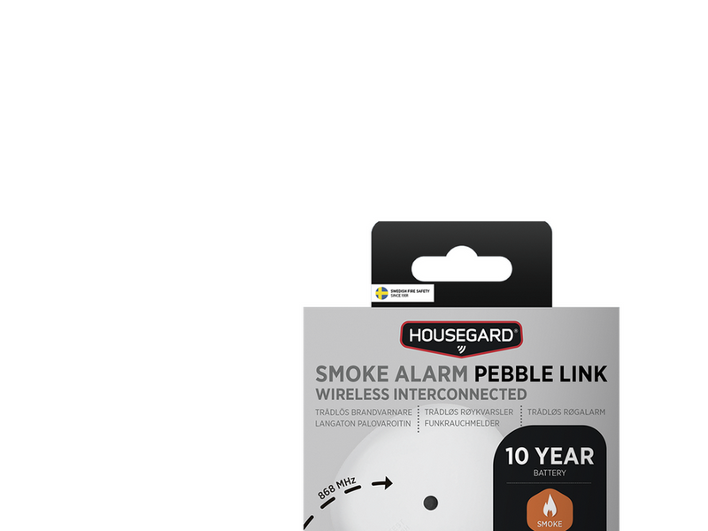 Housegard Smoke Alarm Pebble Link Wireless Interconnected, 1-pack