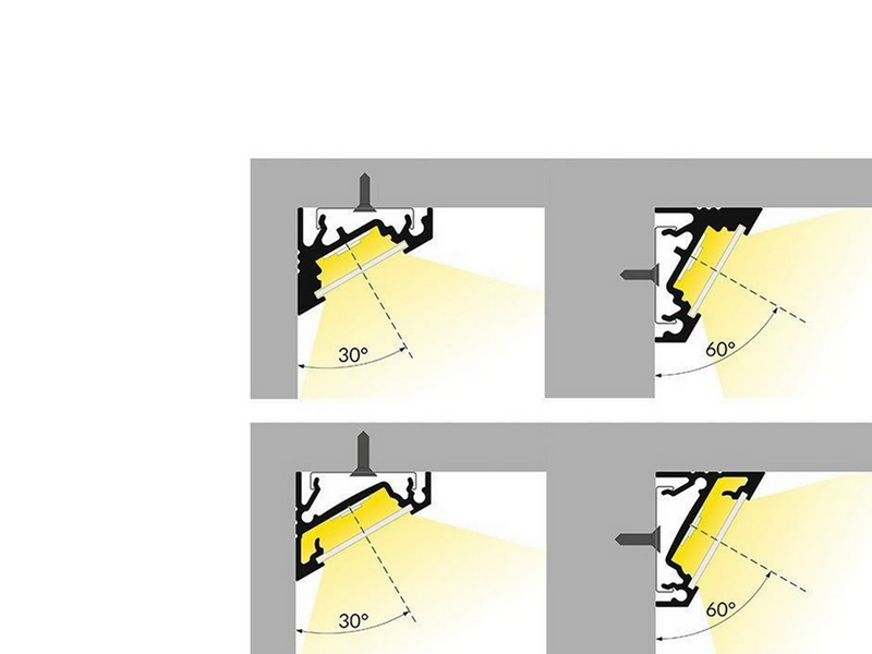 Light Solutions Aluminiumsprofil - Model C til Philips Hue og WiZ - Sort