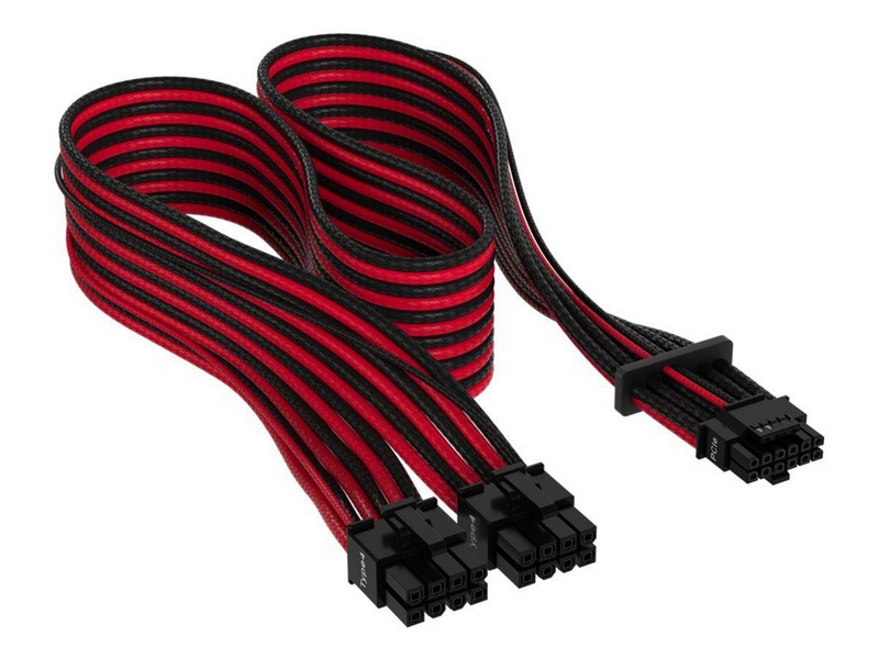 Corsair Premium individually sleeved 12VHPWR - Schwarz / Rot