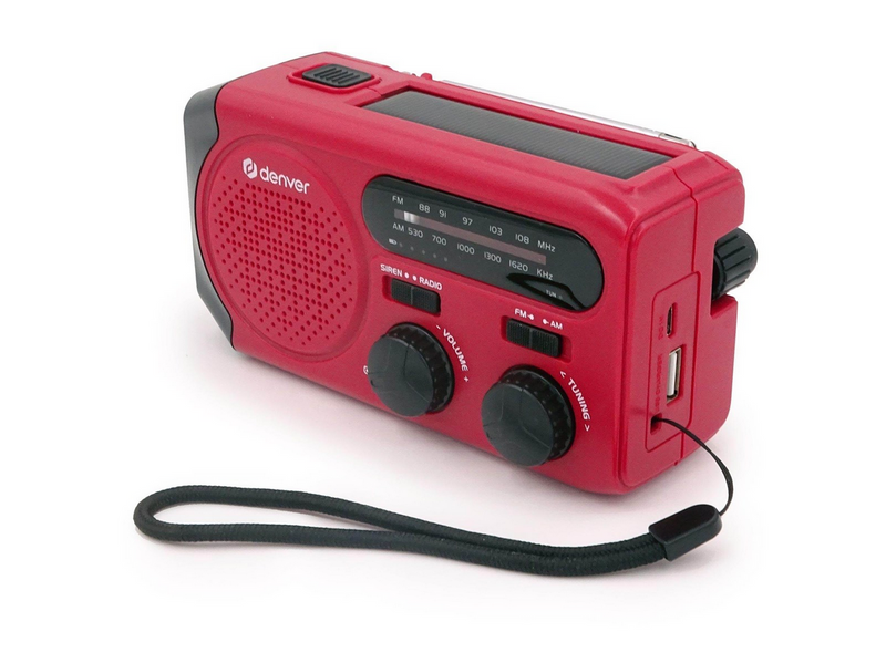 DENVER SCR-2010 - Emergency Radio - Solar - Dynamo - 2000mAh Powerbank - AM/FM