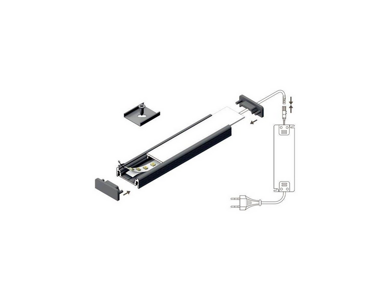 Light Solutions Aluminium list - Model S for Philips Hue og WiZ - 1 metre