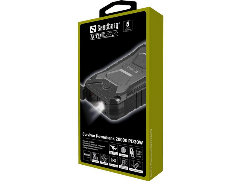 Sandberg Survivor Powerbank 20000 PD30W - 20000 mAh