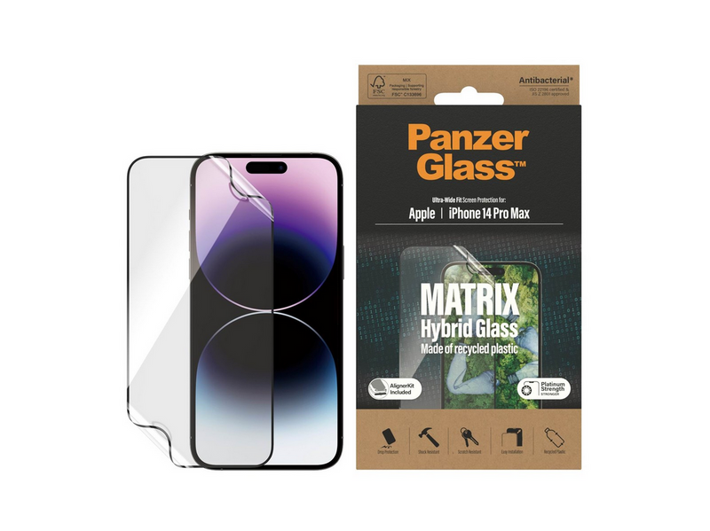 PanzerGlass MATRIX Screen Protector Apple iPhone 14 Pro Max | Ultra-Wide Fit m. AlignerKit
