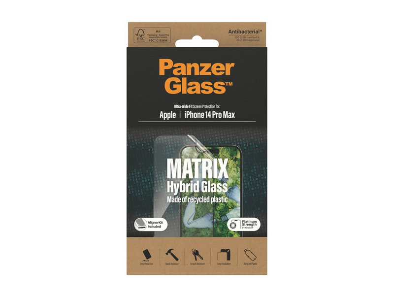 PanzerGlass MATRIX Screen Protector Apple iPhone 14 Pro Max | Ultra-Wide Fit m. AlignerKit