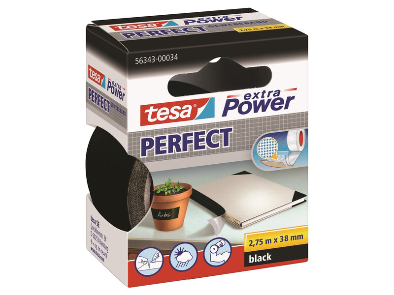 tesa Cloth Tape extra Power Perfect 2.75m x 38mm Black