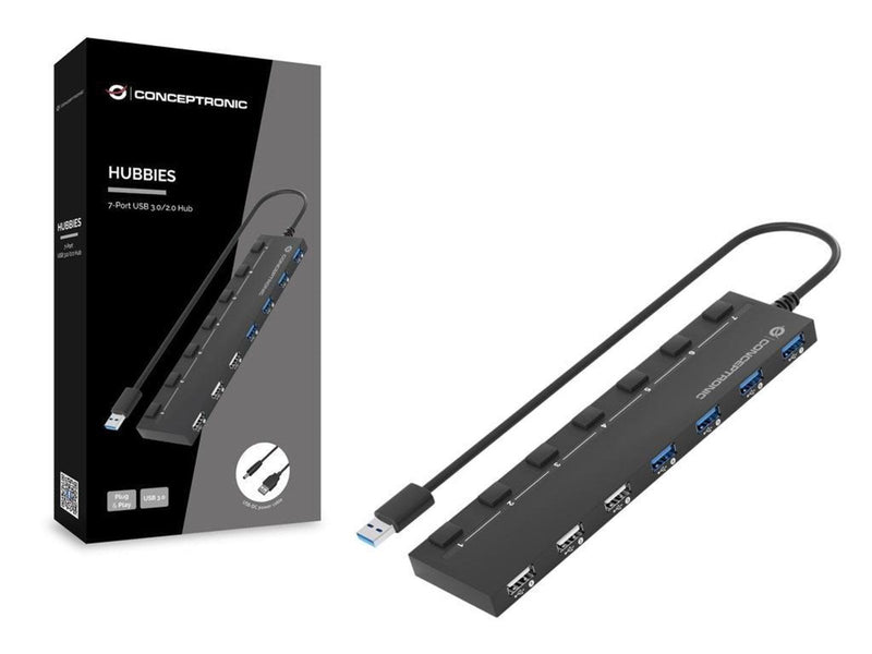 Conceptronics Conceptronic HUBBIES09B - hub USB-Hubs - Schwarz