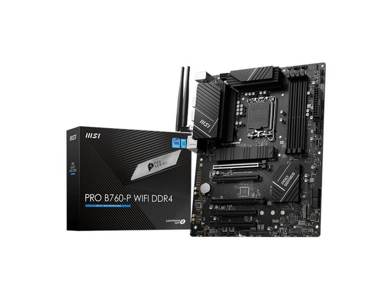 MSI PRO B760-P WIFI DDR4 Mainboard - Intel B760 - Intel LGA1700 - DDR4 RAM - ATX