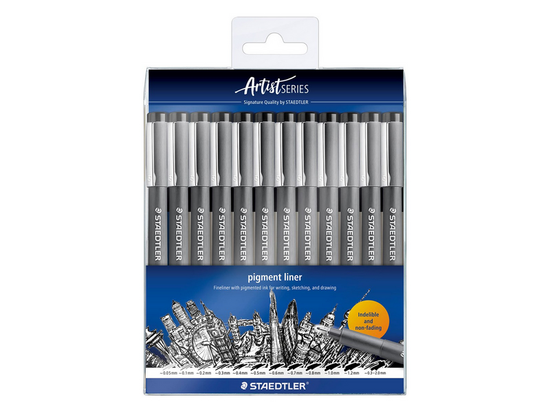 Staedtler Fineliner pigment liner black 12pcs