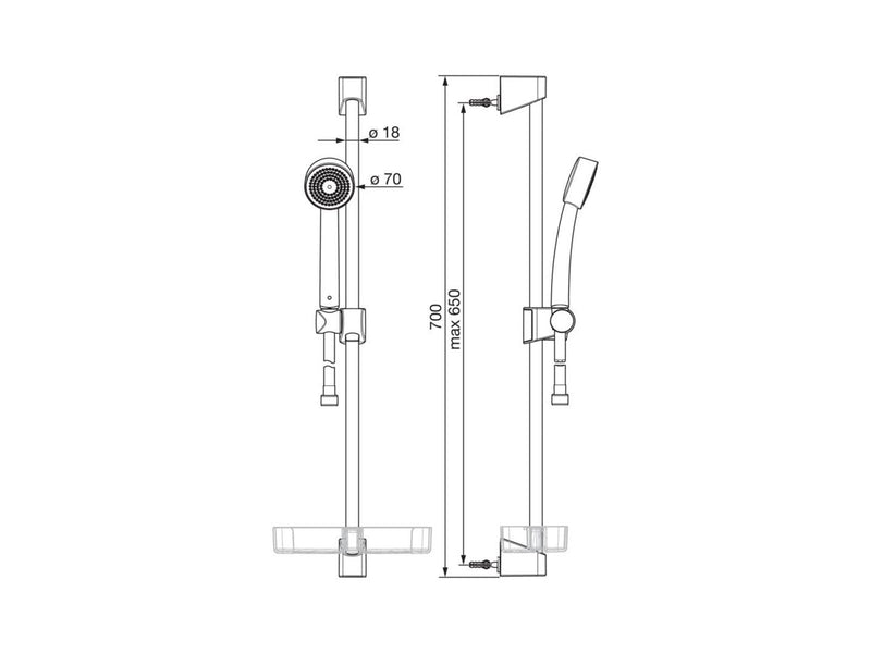 Oras APOLLO SHOWER SET 1 SPRAY CHROME