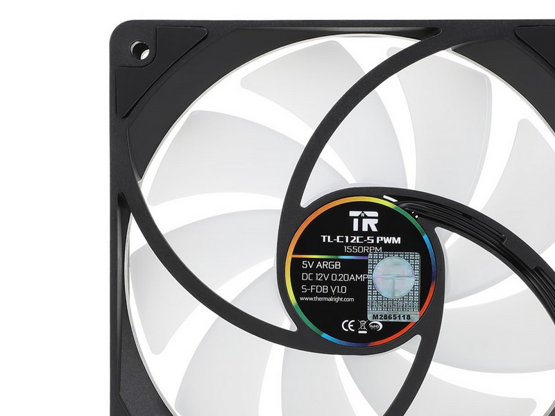Thermalright TL-C12C-S ARGB - Black (3-pack) - Gehäuselüfter - 120mm - Schwarz mit RGB LED - 26 dBA