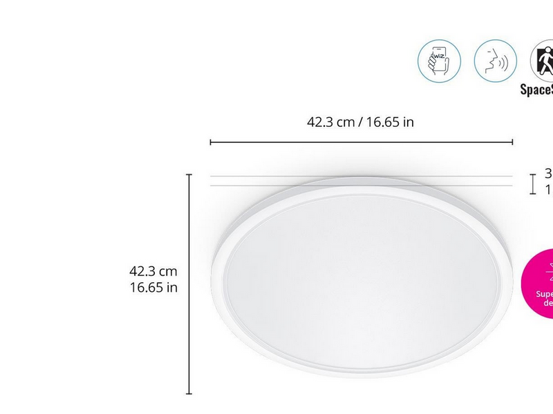 WiZ Super Slim Deckenlampe - 22 W - RGB - weiß