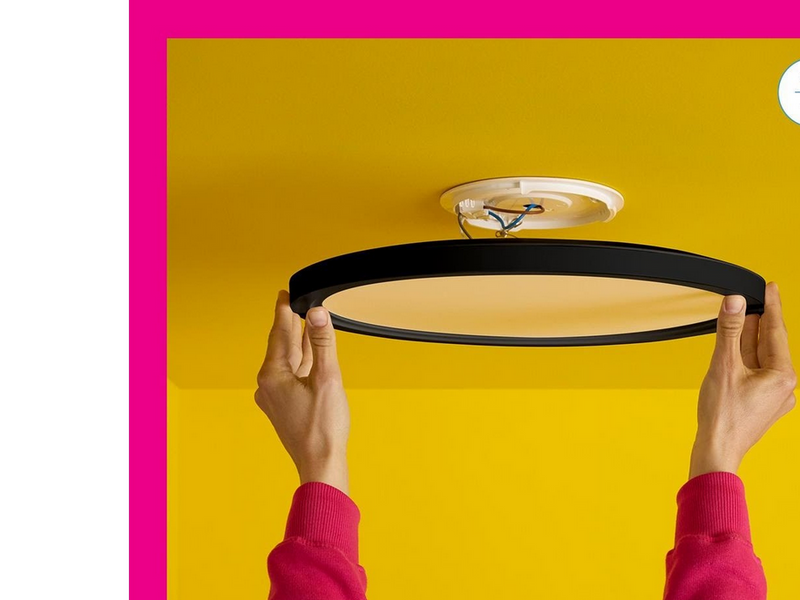 WiZ Super Slim Deckenlampe - RGB - Schwarz