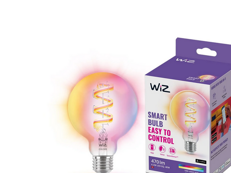 WiZ Color G95 E27 Smart Filament Globe Bulb - RGB/16 Million colors + Dimmable White LED