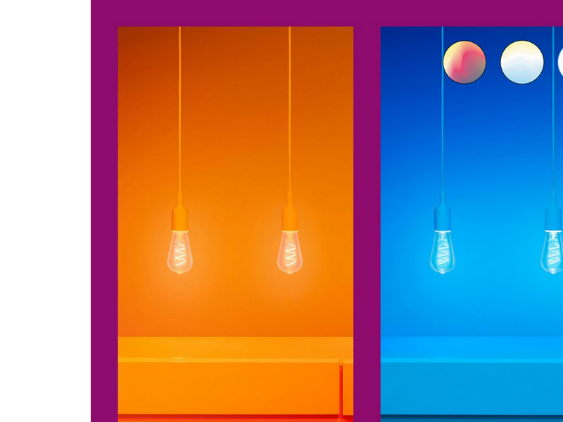WiZ ST64 E27 Clear Smart Filament Bulb - RGB/16 Million colors + Dimmable White LED