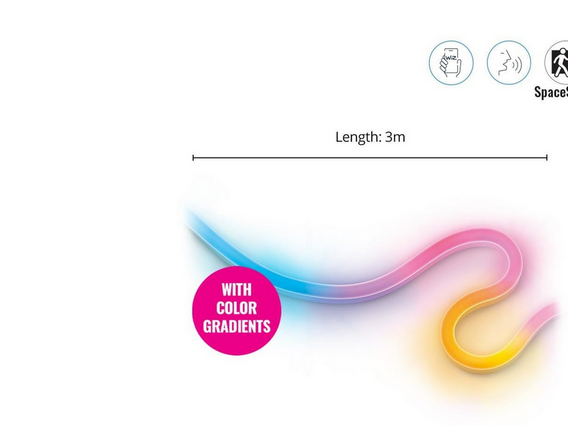 WiZ Neon Flex Lightstrip 3 m - 24 W - RGB - weiß
